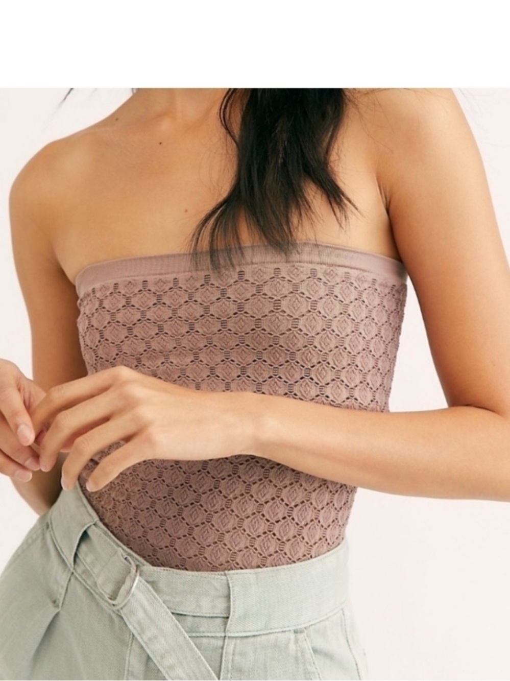 Free People Honey Textured tube top